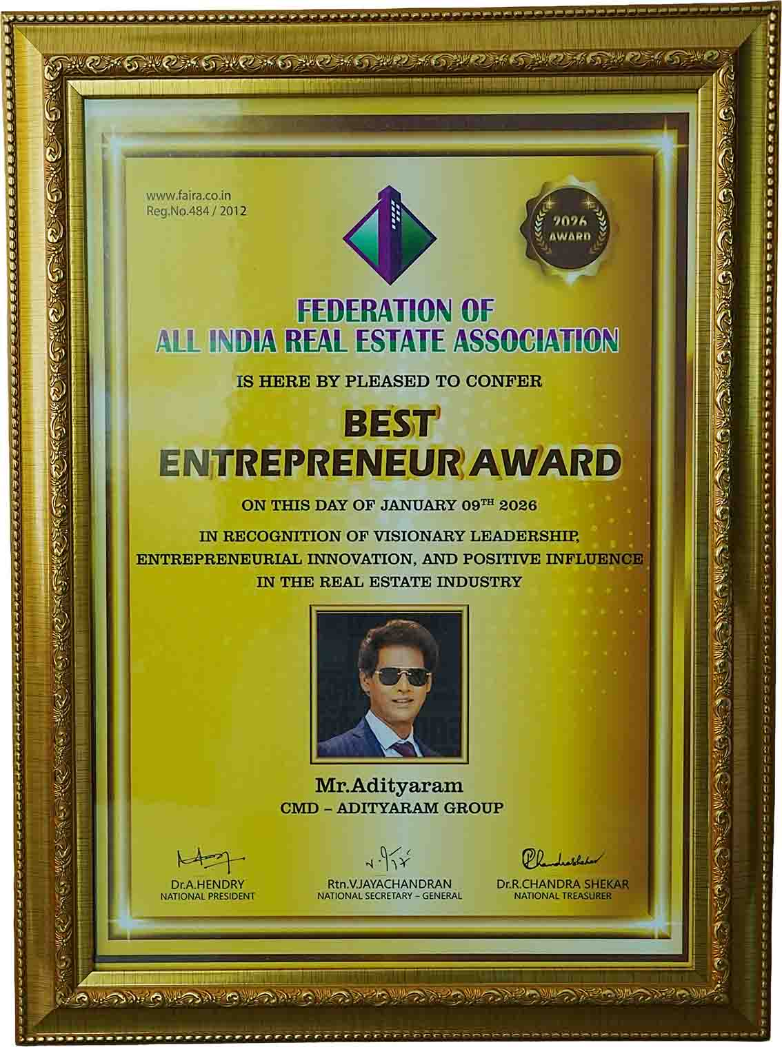 Best Entrepreneur Award 2026