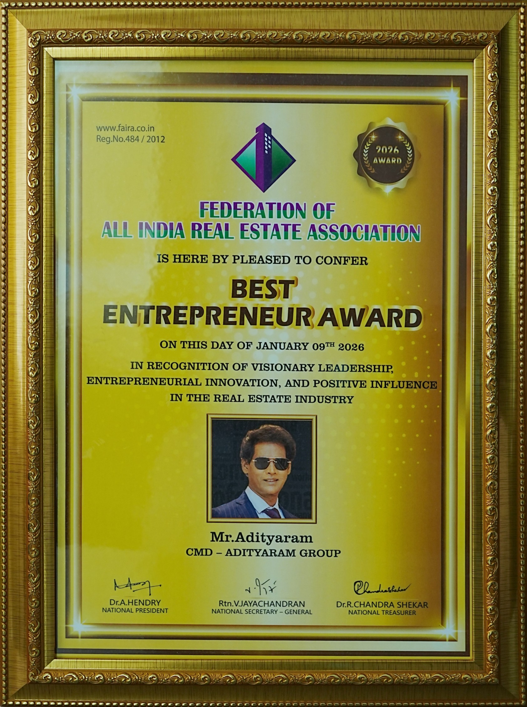 Best Entrepreneur Award 2026